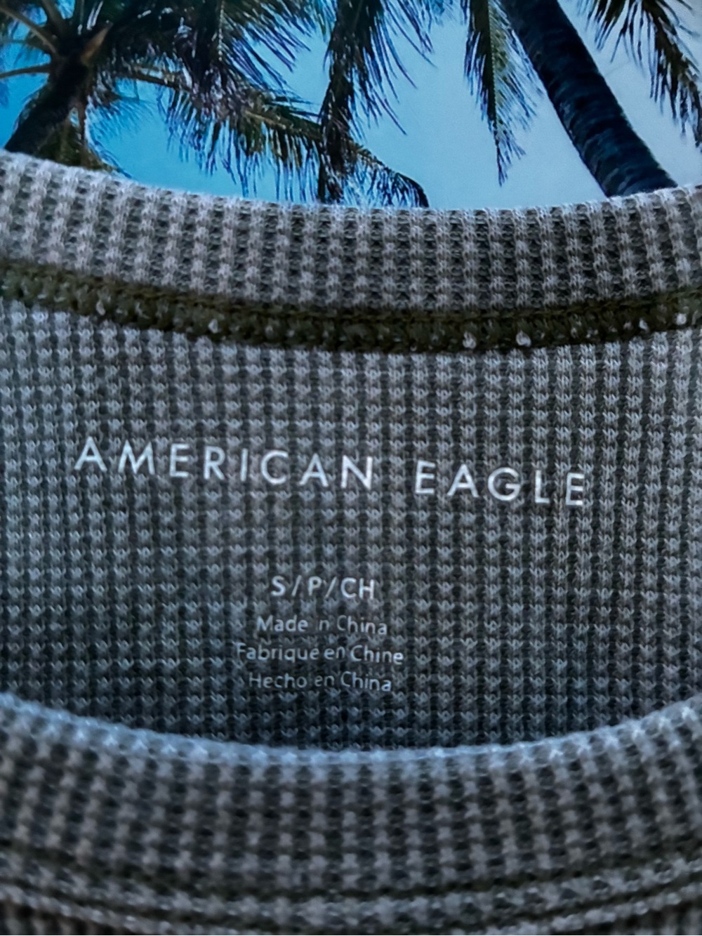 American Eagle Outfitters Olive Waffle Knit High-Neck Cropped Tank - Picture 3 of 3